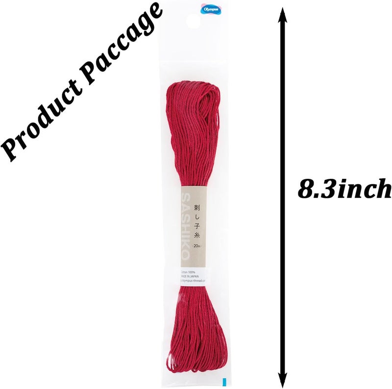 Olympus Sashiko Thread 20m(21.8yds) Bundles 100% Cotton (White and Blue 9Colors), OS-20M - Image 4